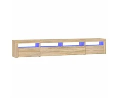 TV staliukas Televizoriaus spintelė su LED apšvietimu, ąžuolo, 240x35x40cm