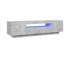 TV staliukas Televizoriaus spintelė su LED apšvietimu, pilka, 160x35x40cm
