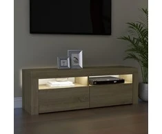 TV staliukas Televizoriaus spintelė su LED apšvietimu, ąžuolo, 120x35x40cm