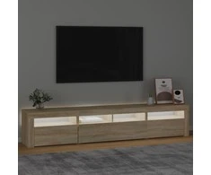 TV staliukas Televizoriaus spintelė su LED apšvietimu, ąžuolo, 210x35x40cm