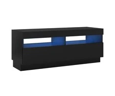 TV staliukas Televizoriaus spintelė su LED apšvietimu, juoda, 100x35x40cm