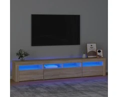 TV staliukas Televizoriaus spintelė su LED apšvietimu, ąžuolo, 210x35x40cm