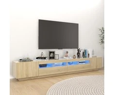 TV staliukas Televizoriaus spintelė su LED apšvietimu, ąžuolo, 260x35x40cm