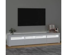 TV staliukas Televizoriaus spintelė su LED apšvietimu, balta, 210x35x40cm