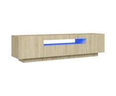 TV staliukas Televizoriaus spintelė su LED apšvietimu, ąžuolo, 160x35x40cm