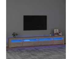 TV staliukas Televizoriaus spintelė su LED apšvietimu, ąžuolo, 270x35x40cm