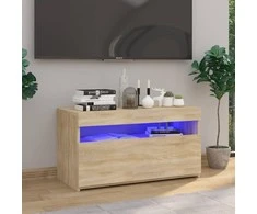 TV staliukas Televizoriaus spintelė su LED apšvietimu, ąžuolo, 75x35x40cm