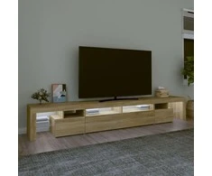 TV staliukas Televizoriaus spintelė su LED apšvietimu, ąžuolo, 260x36,5x40cm