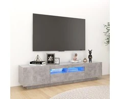 TV staliukas Televizoriaus spintelė su LED, betono pilka, 180x35x40cm