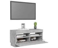 TV staliukas Televizoriaus spintelė su LED, betono pilka, 80x35x40cm