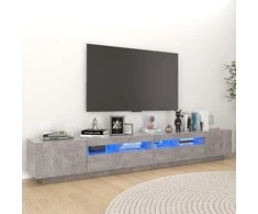 TV staliukas Televizoriaus spintelė su LED, betono pilka, 260x35x40cm