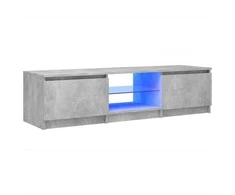 TV staliukas Televizoriaus spintelė su LED, betono pilka, 140x40x35,5cm