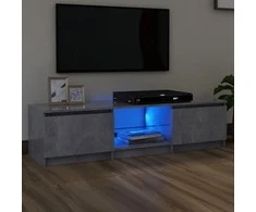 TV staliukas Televizoriaus spintelė su LED, betono pilka, 140x40x35,5cm