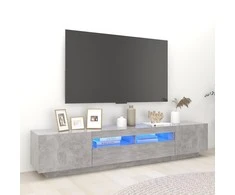 TV staliukas Televizoriaus spintelė su LED, betono pilka, 200x35x40cm