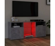TV staliukas Televizoriaus spintelė su LED, betono pilka, 120x30x50cm