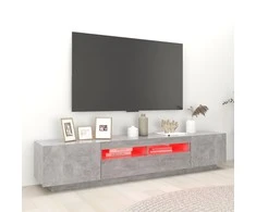 TV staliukas Televizoriaus spintelė su LED, betono pilka, 200x35x40cm