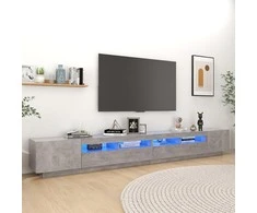 TV staliukas Televizoriaus spintelė su LED, betono pilka, 300x35x40cm