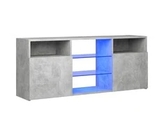 TV staliukas Televizoriaus spintelė su LED, betono pilka, 120x30x50cm