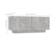 TV staliukas Televizoriaus spintelė su LED, betono pilka, 260x35x40cm