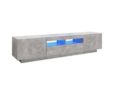 TV staliukas Televizoriaus spintelė su LED, betono pilka, 180x35x40cm