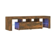 TV staliukas Televizoriaus spintelė su LED, dūminio ąžuolo, 140x36,5x40cm