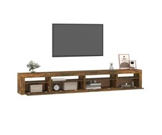 TV staliukas Televizoriaus spintelė su LED, dūminio ąžuolo, 270x35x40cm