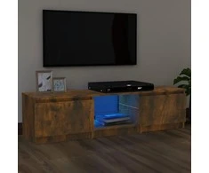 TV staliukas Televizoriaus spintelė su LED, dūminio ąžuolo, 140x40x35,5cm