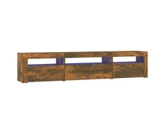 TV staliukas Televizoriaus spintelė su LED, dūminio ąžuolo, 195x35x40cm
