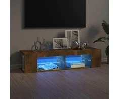 TV staliukas Televizoriaus spintelė su LED, dūminio ąžuolo, 135x39x30cm