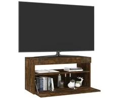 TV staliukas Televizoriaus spintelė su LED, dūminio ąžuolo, 75x35x40cm