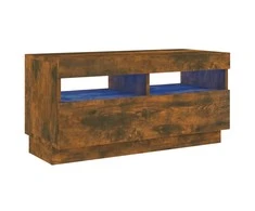 TV staliukas Televizoriaus spintelė su LED, dūminio ąžuolo, 80x35x40cm