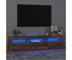 TV staliukas Televizoriaus spintelė su LED, dūminio ąžuolo, 180x35x40cm