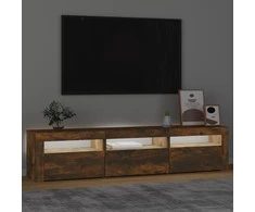 TV staliukas Televizoriaus spintelė su LED, dūminio ąžuolo, 180x35x40cm
