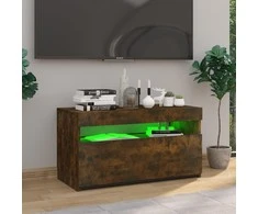 TV staliukas Televizoriaus spintelė su LED, dūminio ąžuolo, 75x35x40cm