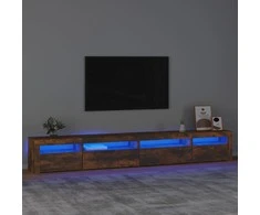 TV staliukas Televizoriaus spintelė su LED, dūminio ąžuolo, 270x35x40cm