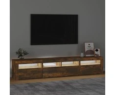 TV staliukas Televizoriaus spintelė su LED, dūminio ąžuolo, 210x35x40cm