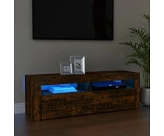 TV staliukas Televizoriaus spintelė su LED, dūminio ąžuolo, 120x35x40cm