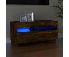 TV staliukas Televizoriaus spintelė su LED, dūminio ąžuolo, 80x35x40cm