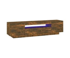 TV staliukas TV spintelė su LED apšvietimu, dūminio ąžuolo, 160x35x40cm