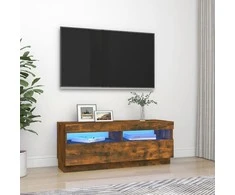 TV staliukas Televizoriaus spintelė su LED, dūminio ąžuolo, 100x35x40cm