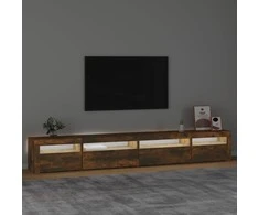 TV staliukas Televizoriaus spintelė su LED, dūminio ąžuolo, 270x35x40cm