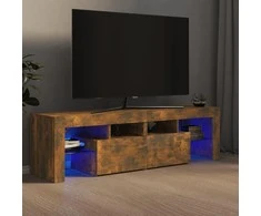 TV staliukas Televizoriaus spintelė su LED, dūminio ąžuolo, 140x36,5x40cm