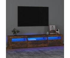 TV staliukas Televizoriaus spintelė su LED, dūminio ąžuolo, 195x35x40cm