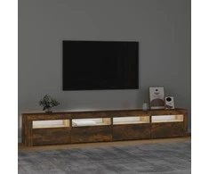 TV staliukas Televizoriaus spintelė su LED, dūminio ąžuolo, 240x35x40cm