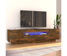 TV staliukas TV spintelė su LED apšvietimu, dūminio ąžuolo, 160x35x40cm