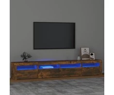 TV staliukas Televizoriaus spintelė su LED, dūminio ąžuolo, 240x35x40cm