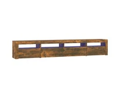 TV staliukas Televizoriaus spintelė su LED, dūminio ąžuolo, 240x35x40cm