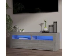 TV staliukas Televizoriaus spintelė su LED, pilka ąžuolo, 120x35x40cm