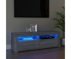 TV staliukas Televizoriaus spintelė su LED, pilka ąžuolo, 120x35x40cm