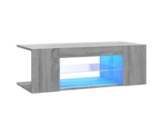 TV staliukas Televizoriaus spintelė su LED, pilka ąžuolo, 90x39x30cm
